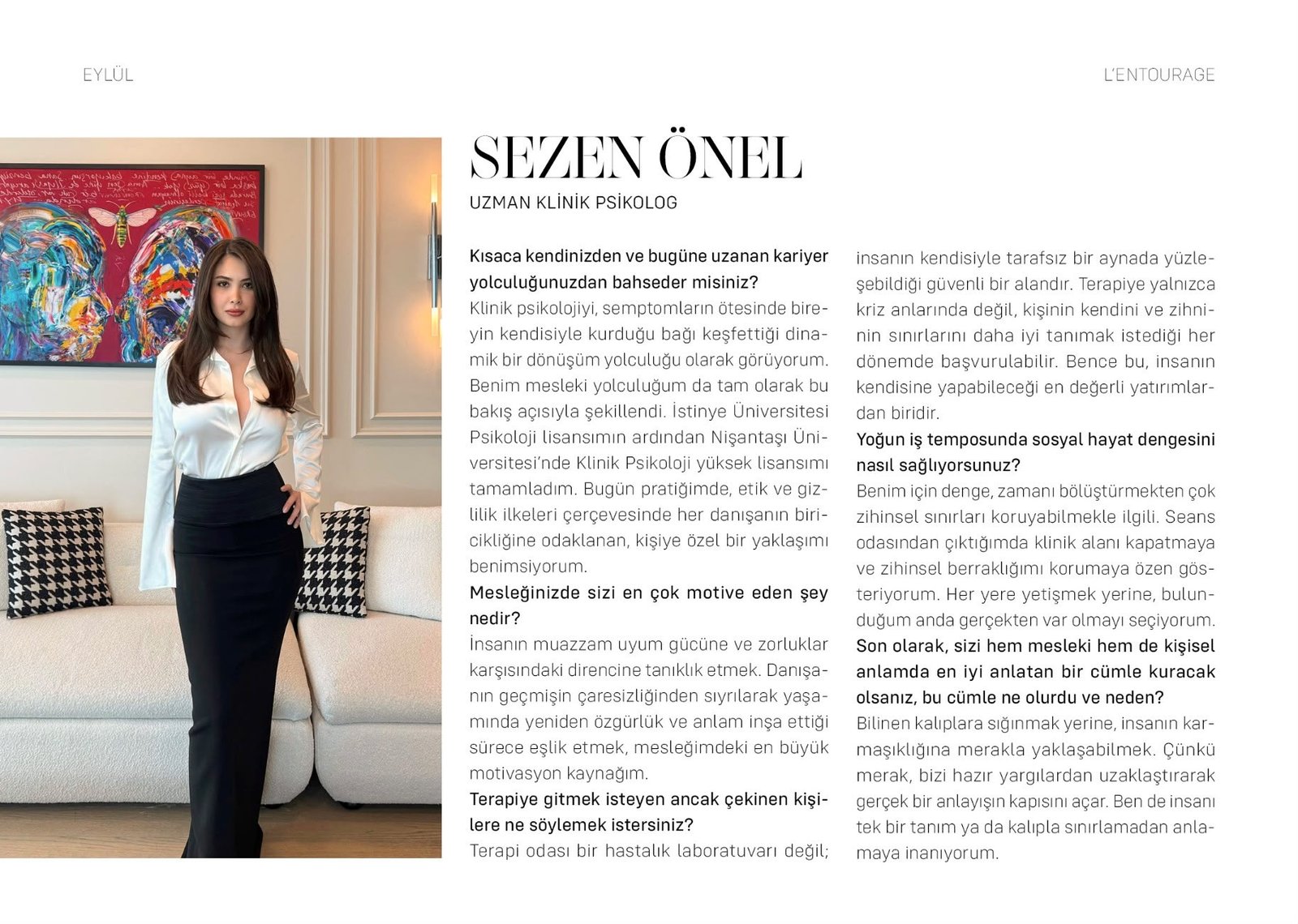 L’Officiel X L’entourage Eylül 2026 tam sayfa görseli